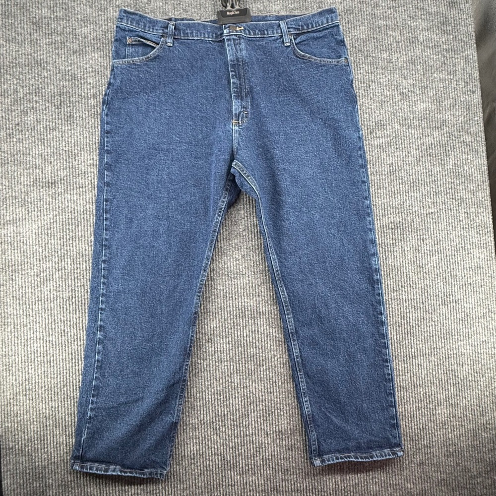 Wrangler Jeans Mens 42x30 Blue Excellent Premium Quality Straight Leg 1096FXVMF